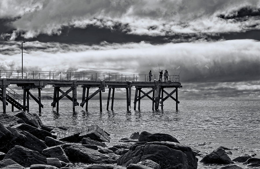 Black And White Photograph - Gone Fishing by Wayne Sherriff