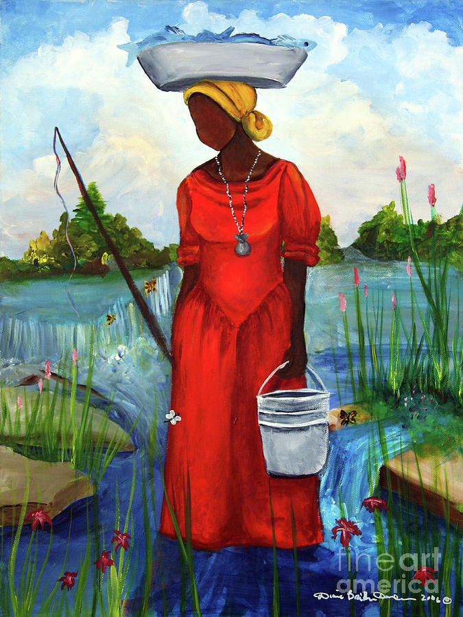 Creole Painting - Gone Fishing by Diane Britton Dunham