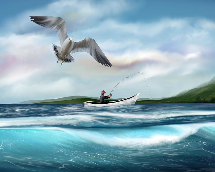 Gone Fishing Digital Art by Mark Taylor