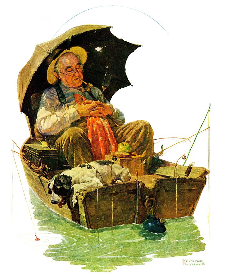 gone Fishing' Painting by Norman Rockwell - Pixels