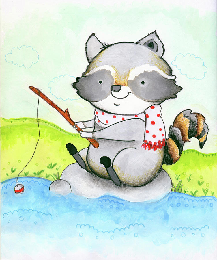 Animal Mixed Media - Gone Fishing by Valarie Wade