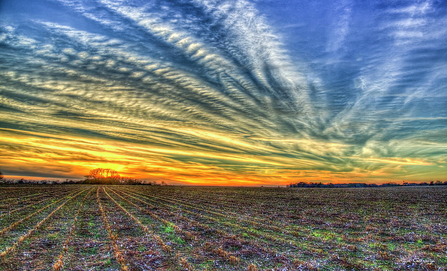 Gone With The Wind Sunset Oconee County Georgia Landscape Cotton Farming Art Photograph by Reid Callaway