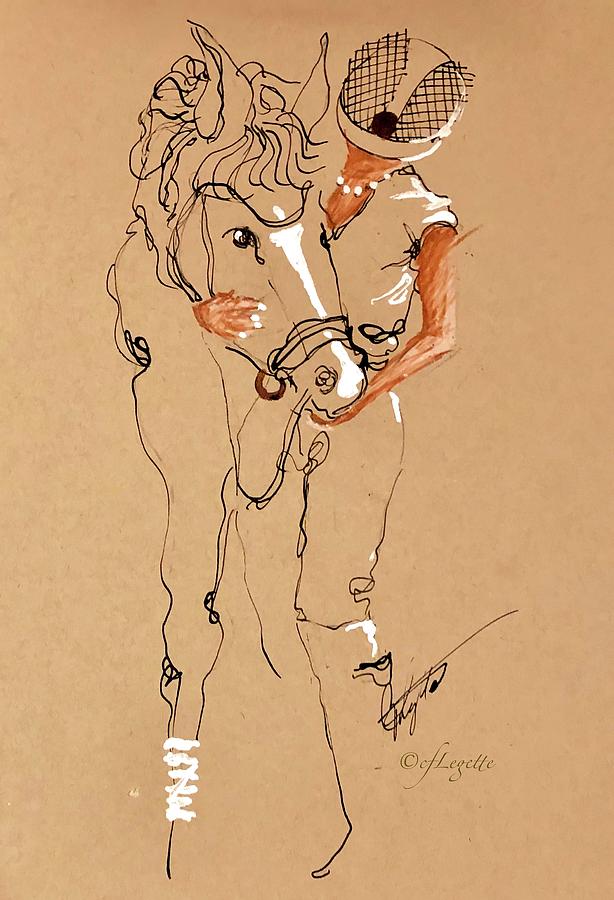Good Horse Trainer Drawing by C F Legette