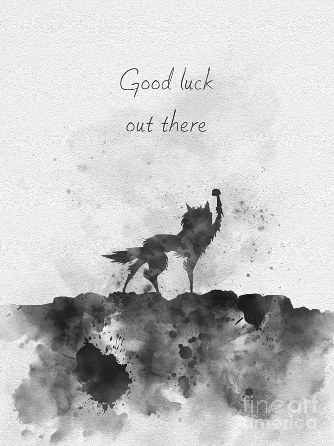 Good luck out there black and white Mixed Media by My Inspiration