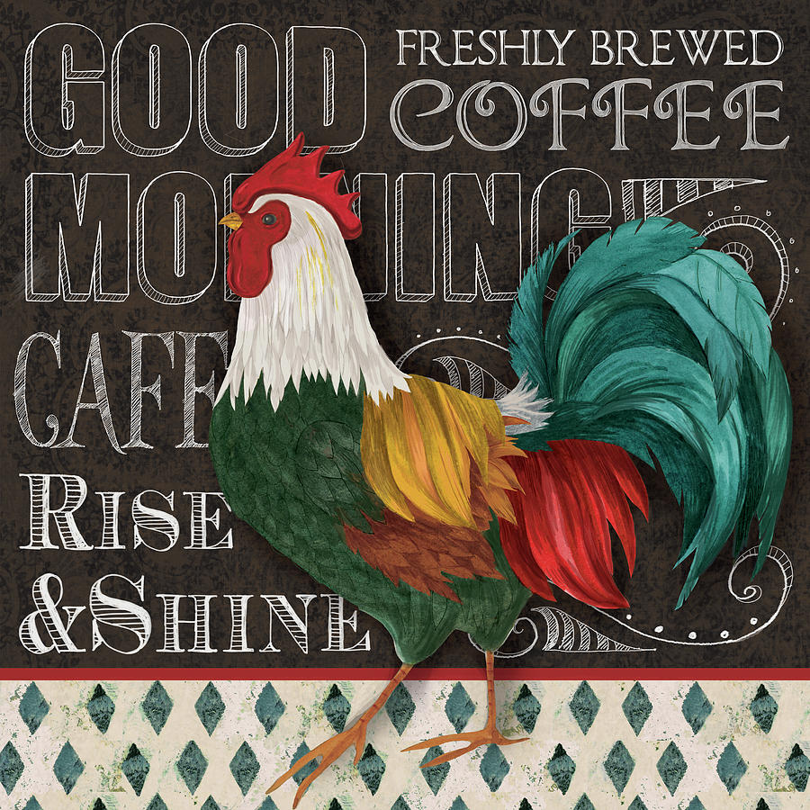Rooster Mixed Media - Good Morning by Fiona Stokes-gilbert