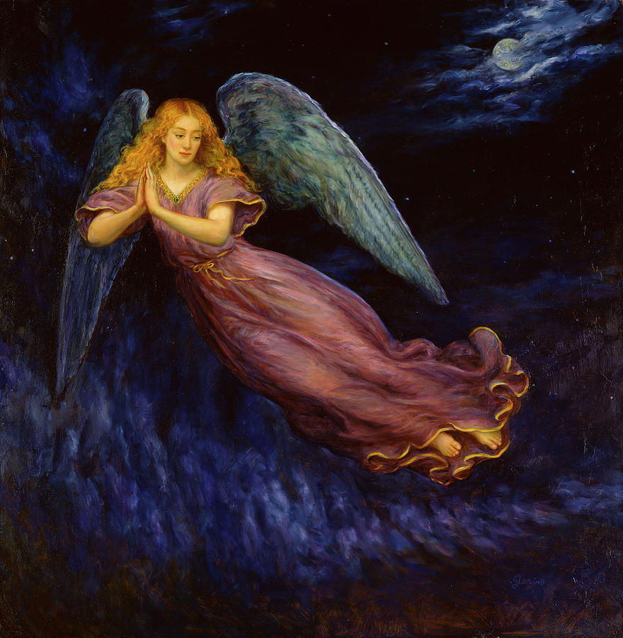 Good Night Angel Painting by Edgar Jerins - Pixels