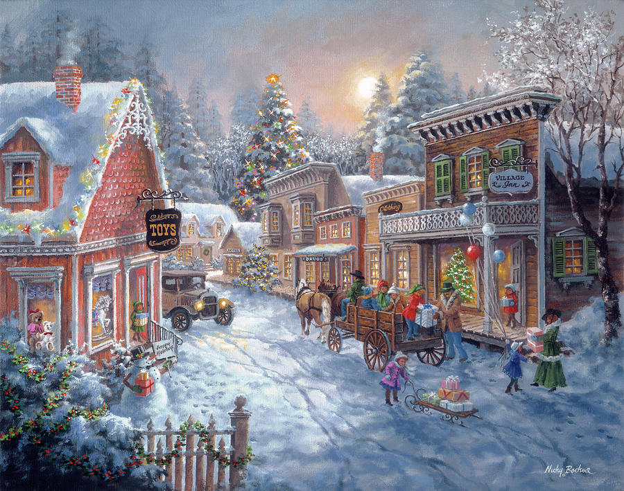 Holiday Painting - Good Old Days by Nicky Boehme