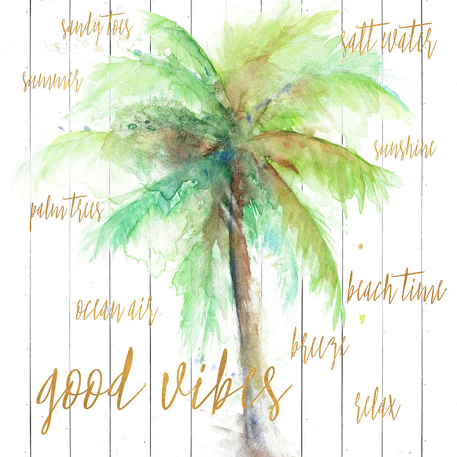 Typography Mixed Media - Good Vibes by Patricia Pinto