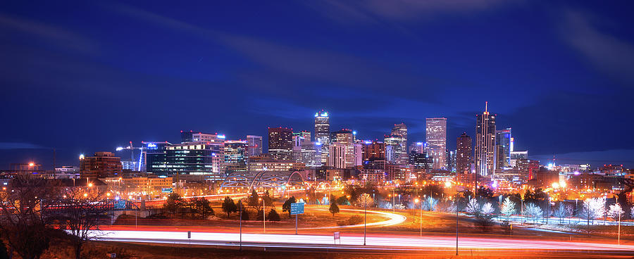 City Photograph - Goodnight Denver Pano by Darren White Photography