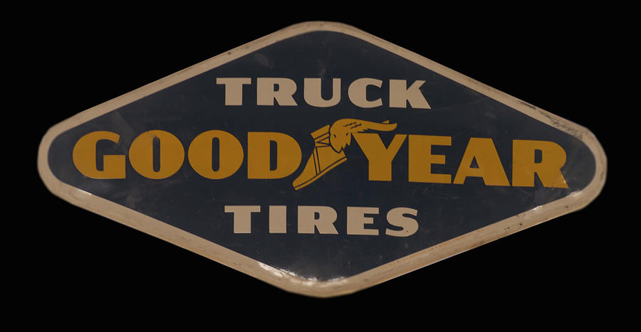 Man Cave Sign Photograph - Goodyear Truck Tire sign by Flees Photos
