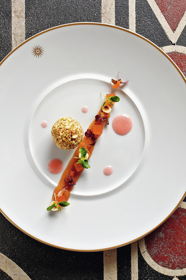 Goose Liver Terrine With Rhubarb In The Restaurant helios At The Hotel anassa, Cyprus Photograph by Jalag / Dan Perez