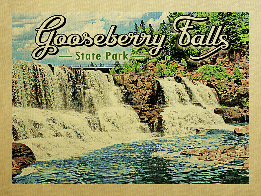 Nature Digital Art - Gooseberry Falls State Park	 by Flo Karp