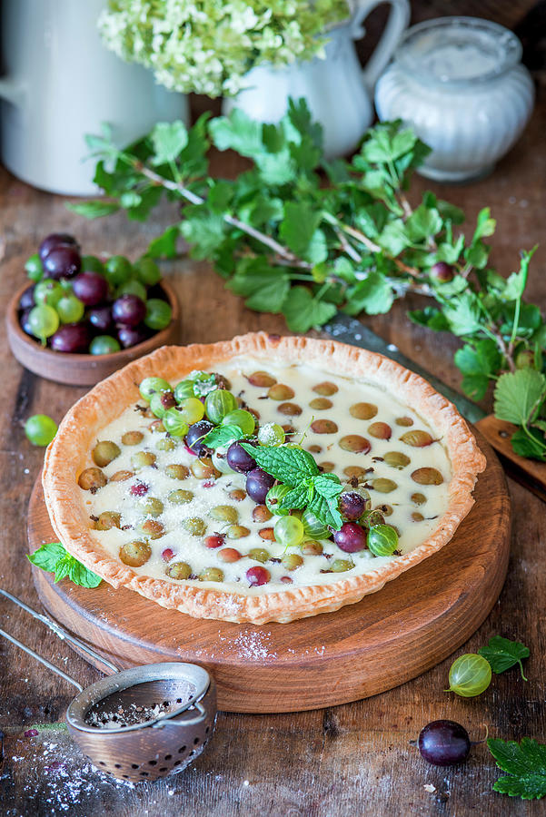Gooseberry Pie With Quark Filling Photograph by Irina Meliukh