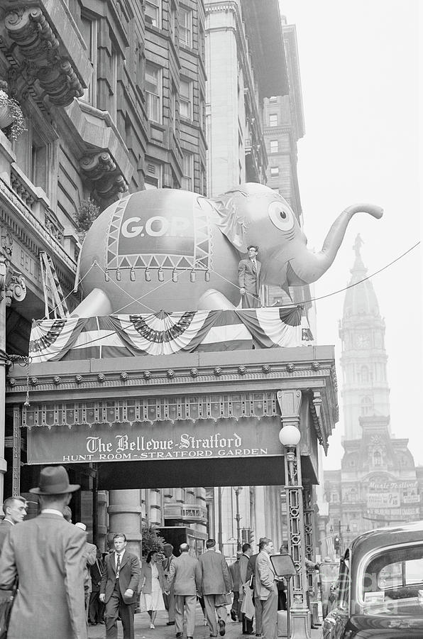 Gop Elephant On Hotel Marquee Photograph by Bettmann