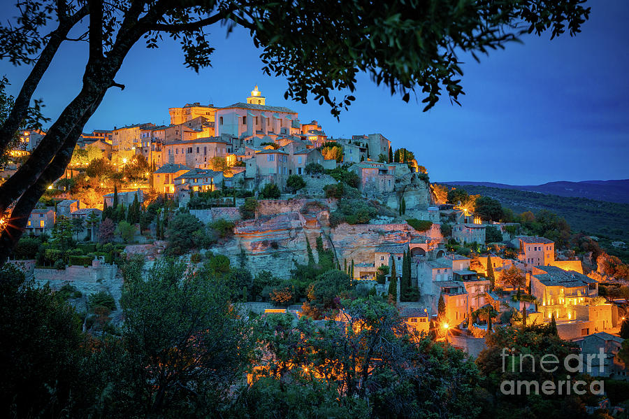 Gordes by Night Photograph by Inge Johnsson