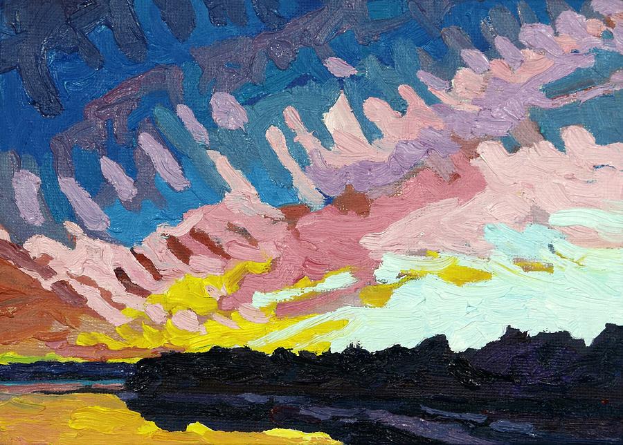 Gordon Thin Cirrostratus Sunset Painting by Phil Chadwick