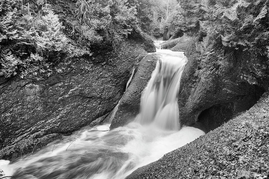 Gorge Falls Black and White - Michigan by Rick Veldman Gorge Falls Black and White - Michigan by Rick Veldman
