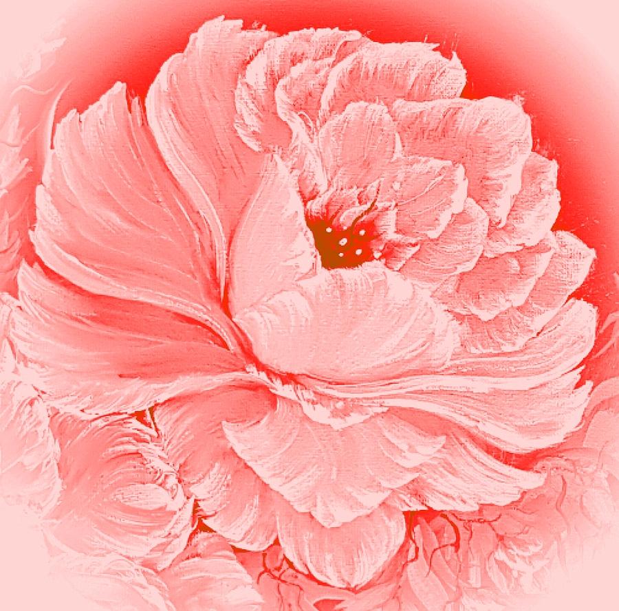 Gorgeous Rose Glowing Pretty Red Hue Painting