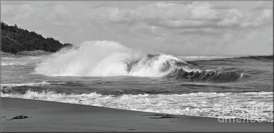 Gorgeous Waves At Popham In Black and White Photograph by Sandra Huston