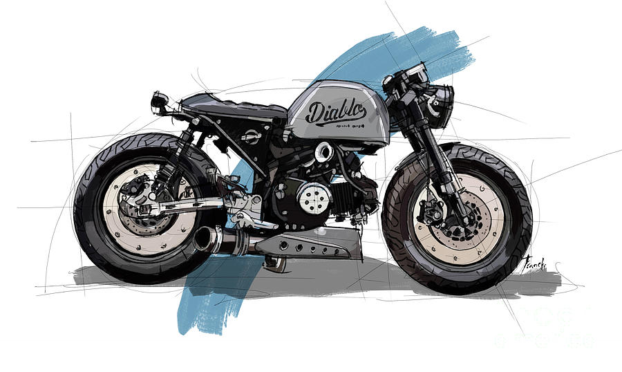 cafe racer drawing