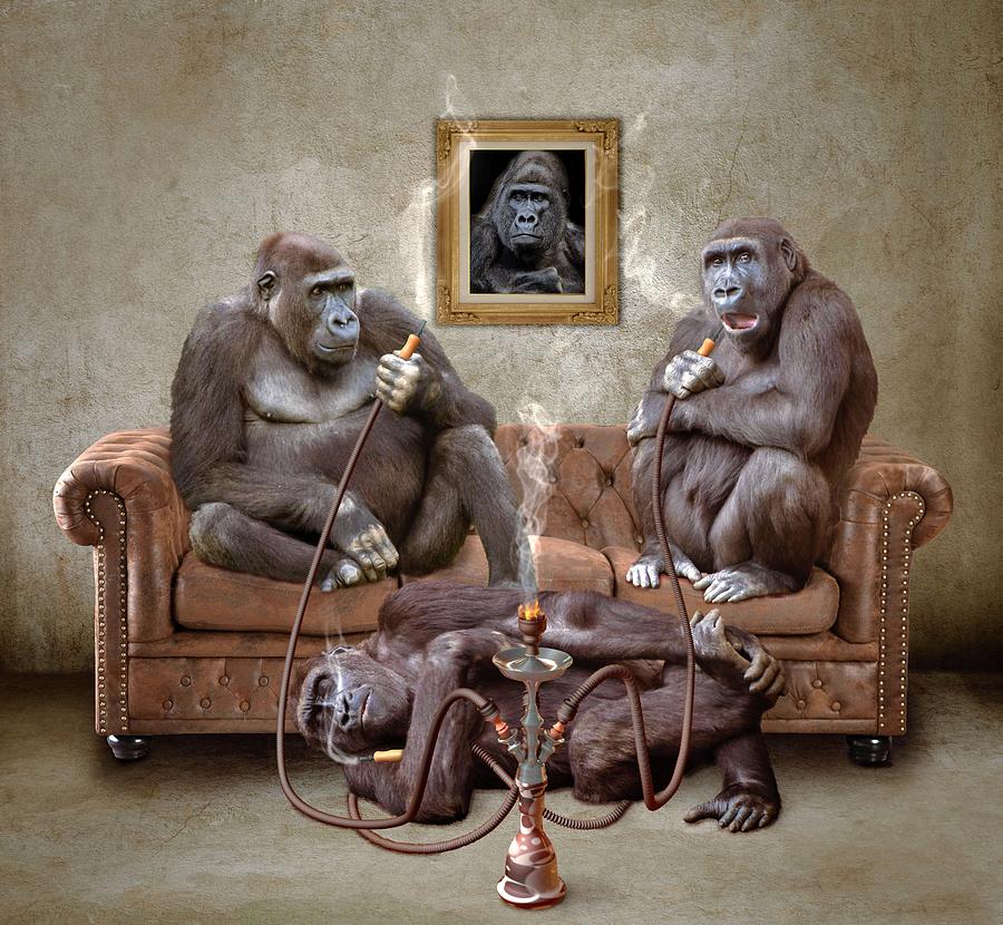 Gorilla Painting - Gorilla Family by ArtMarketJapan Gorilla Painting - Gorilla Family by ArtMarketJapan