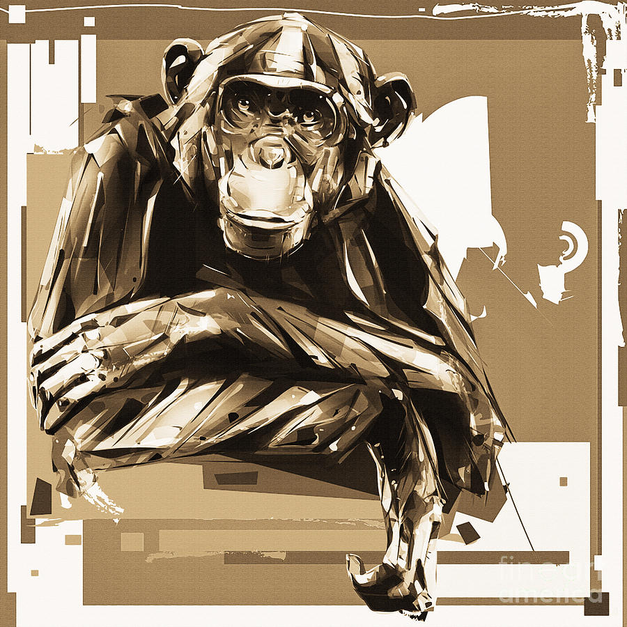 Gorilla Illustration  Painting by Gull G