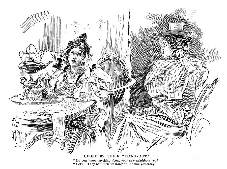 Gossip, 1895 Drawing by Granger