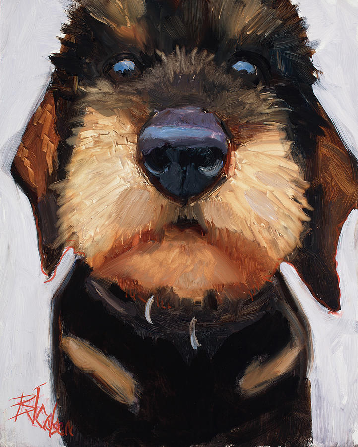 Airdale Painting - Got any treats? by Billie Colson