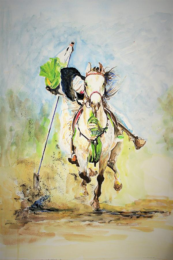 Horse Painting - Got it by Khalid Saeed