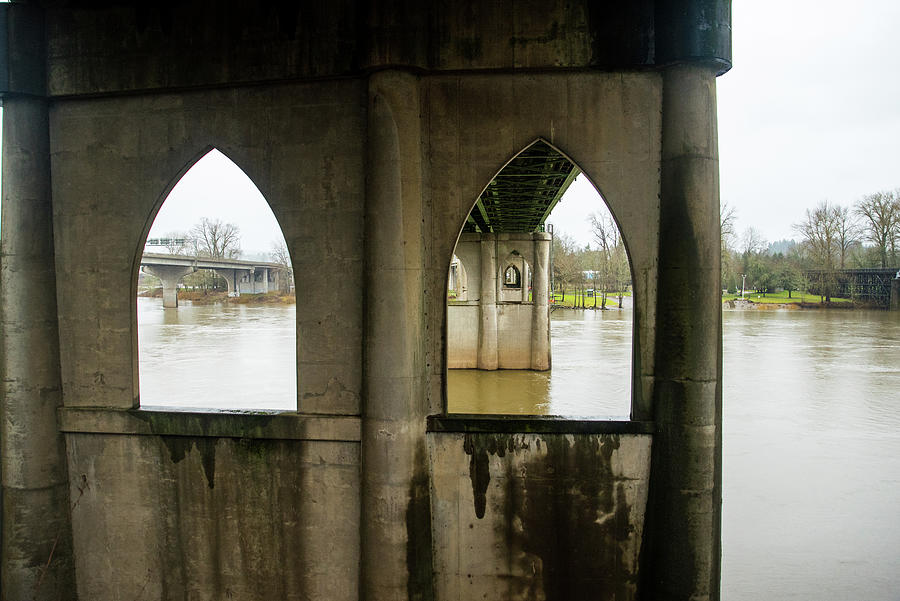 Gothic Arches under Marion Street Bridge Photograph by Tom Cochran