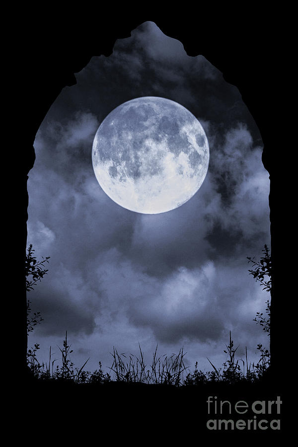Gothic archway and moon Photograph by Clayton Bastiani