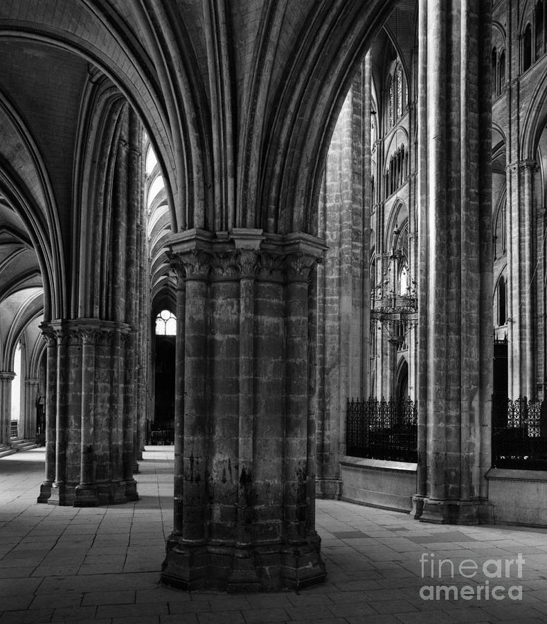Gothic Art: View Of The Large Pillars Of The Nave. St. Stephens Cathedral. Late 12th-13th Century. Bourges Photograph by 