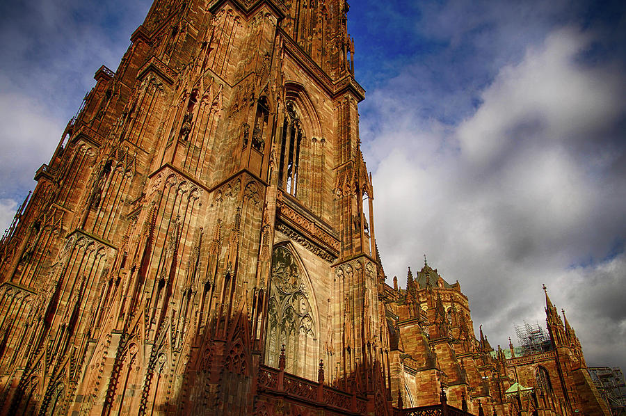 Gothic bell tower of  the Cathedra Photograph by Steve Estvanik