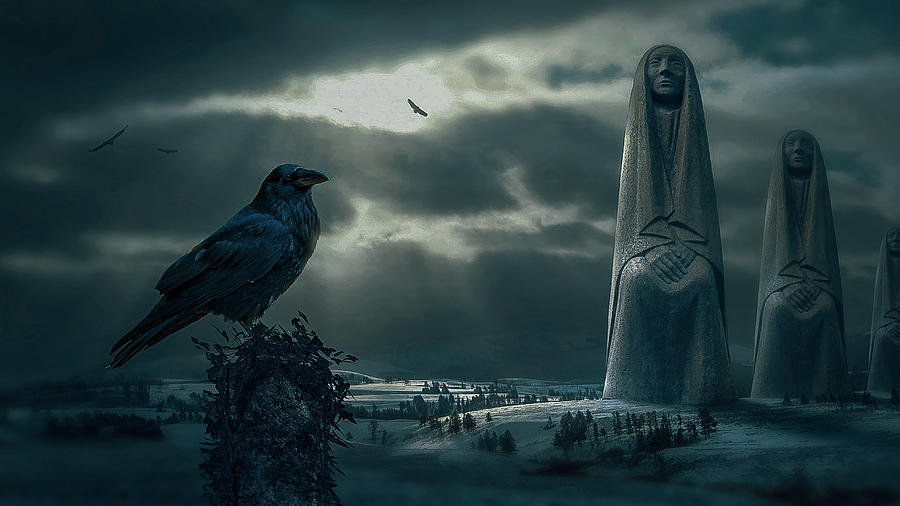 Gothic Raven Landscape Digital Art By Deejay O Flaherty