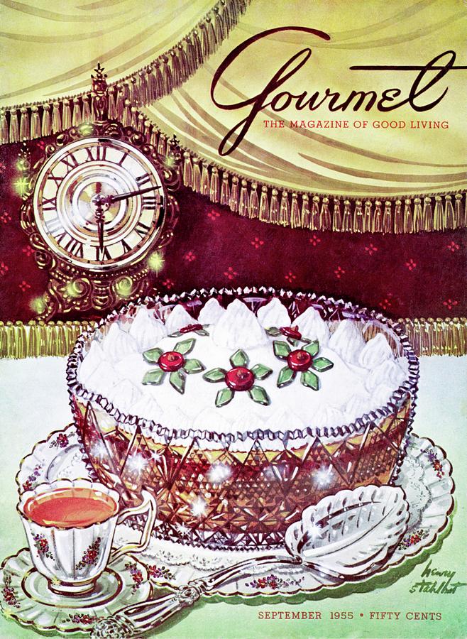 Gourmet Magazine Cover Of An English Trifle Painting by Henry Stahlhut