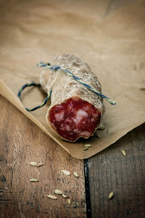Gourmet Salami With Fennel Photograph by Jan Wischnewski