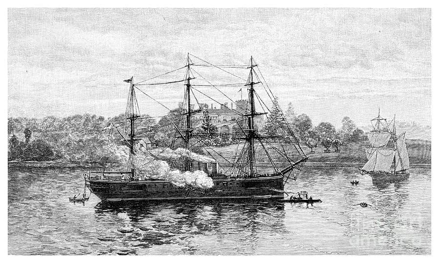 Government House And Hms Nelson Drawing by Print Collector