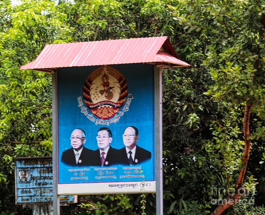 Government Sign Cambodia Pres Photograph by Chuck Kuhn