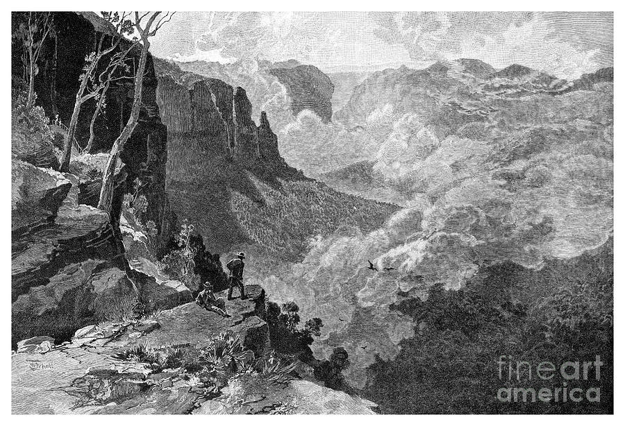 Govetts Leap, Blue Mountains, New South Drawing by Print Collector