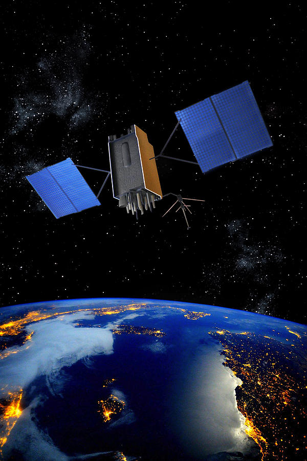 GPS 3 Global Positioning System Satellite Digital Art by Erik Simonsen