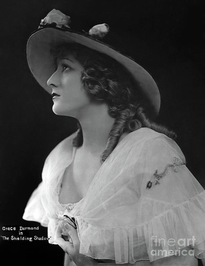 Grace Darmond - The Shielding Shadow - 1916 Photograph by Sad Hill - Bizarre Los Angeles Archive