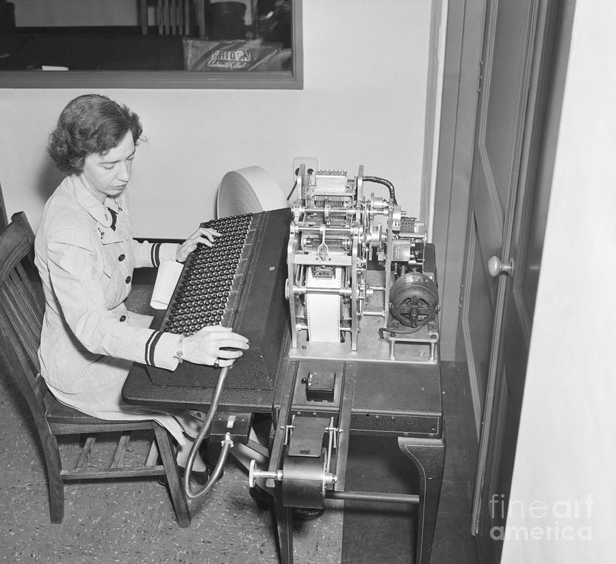 Grace Hopper With Early Computer by Bettmann