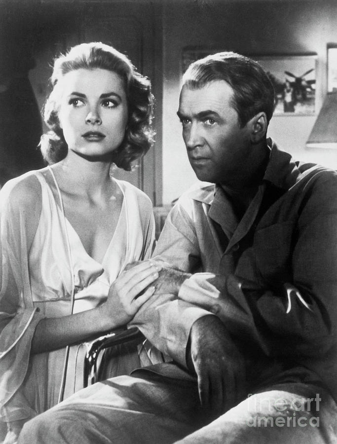 GLOSSY PHOTO PICTURE 8x10 James Stewart Grace Kelly Looking Black And White 