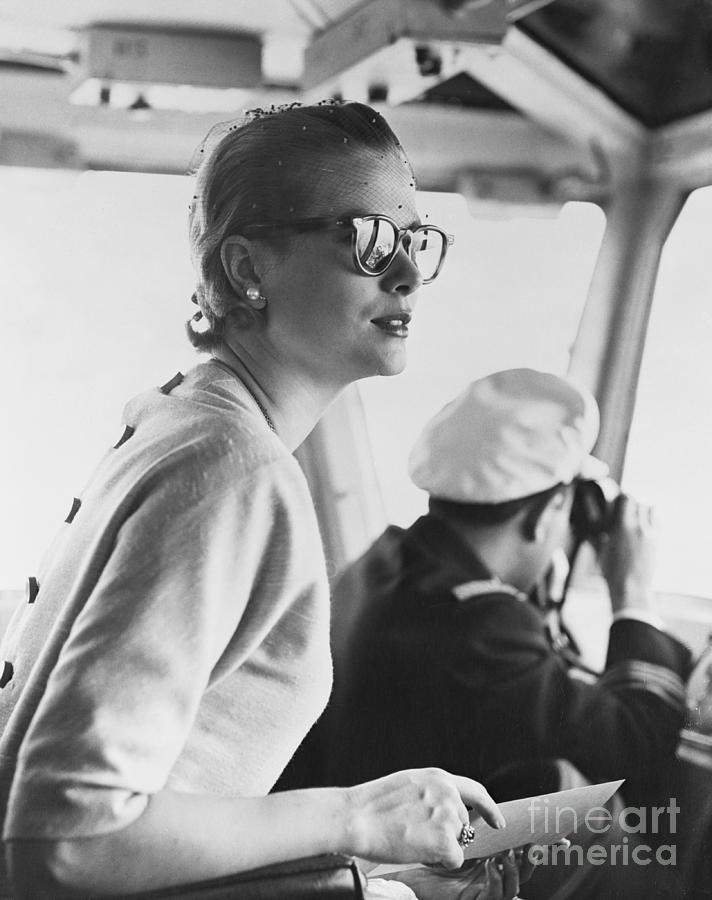 Grace Kelly Observing Sailing Operations Photograph by Bettmann