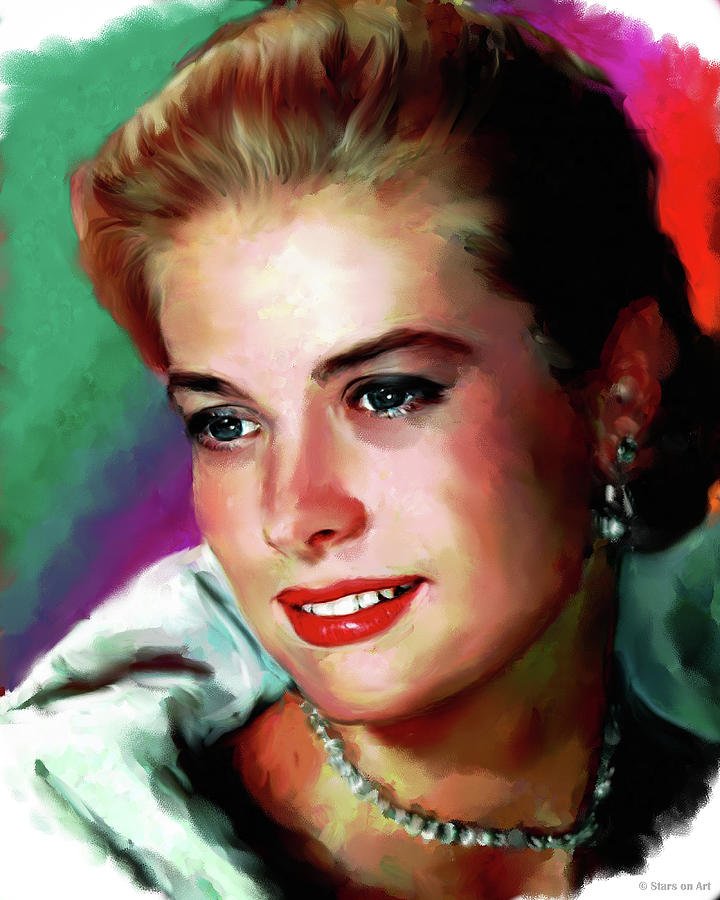 Grace Kelly painting Painting by Movie World Posters