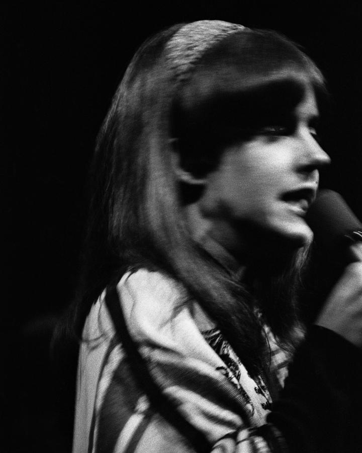 Music Photograph - Grace Slick Singing On Microphone During Concert by Globe Photos