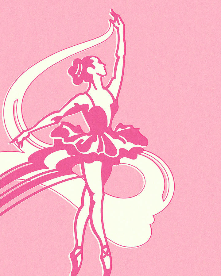 Vintage Drawing - Graceful Ballerina by CSA Images