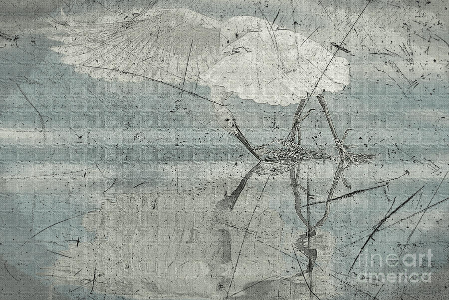 Bird Mixed Media - Graceful Catch In Subdued Hues by Banyan Ranch Studios Bird Mixed Media - Graceful Catch In Subdued Hues by Banyan Ranch Studios