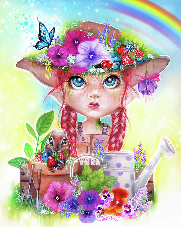 Fairy Mixed Media - Gracie The Gardener Munchkinz Elf by Sheena Pike Art And Illustration