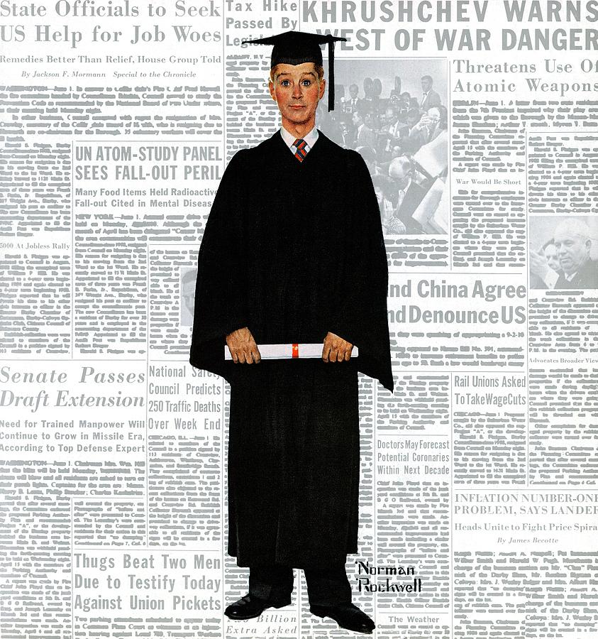 graduate Painting by Norman Rockwell